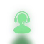 Ein Icon, das eine Person mit Headset darstellt und auf einen persönlichen Ansprechpartner hinweist, der direkt für Kundenanliegen zur Verfügung steht.