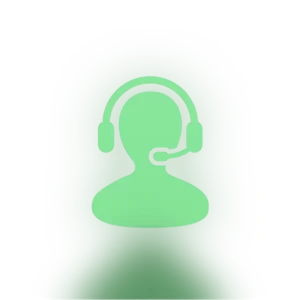 Ein Icon, das eine Person mit Headset darstellt und auf einen persönlichen Ansprechpartner hinweist, der direkt für Kundenanliegen zur Verfügung steht.