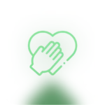 Eine Hand, die ein Herz berührt, symbolisiert Transparenz und Ehrlichkeit in der Zusammenarbeit.