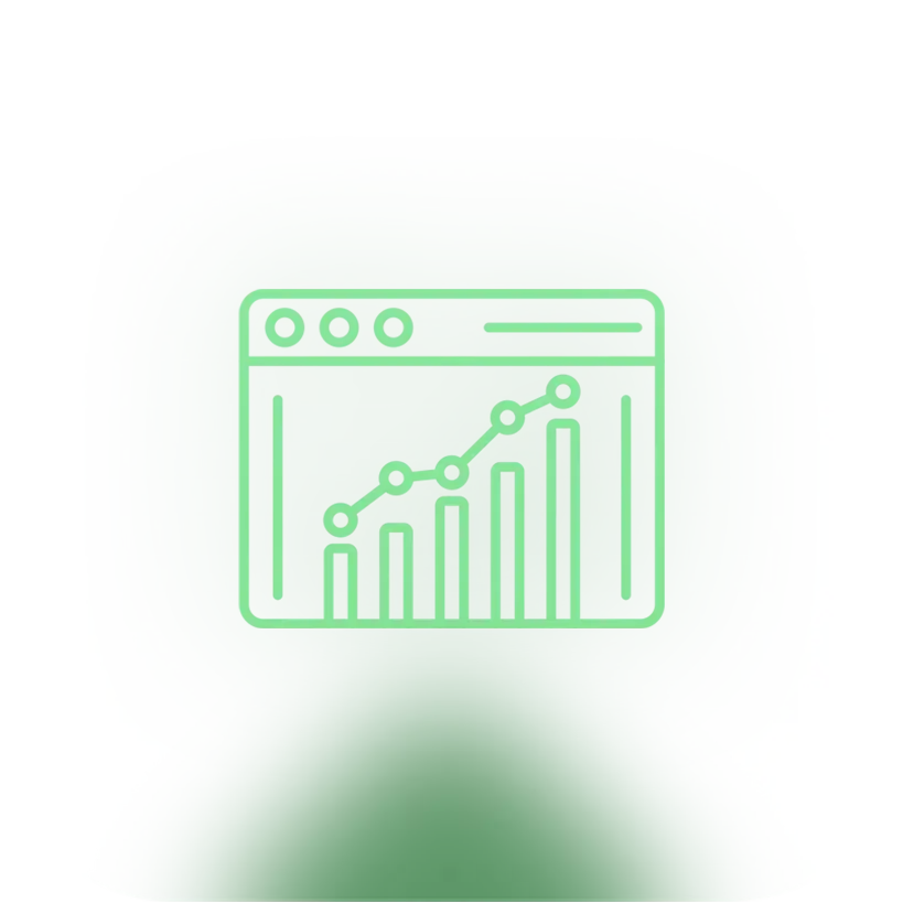 Symbolische Darstellung eines Liniendiagramms, das einen positiven Anstieg zeigt. Dies veranschaulicht die Verbesserung der Rankings und die erhöhte Sichtbarkeit durch SEO-Optimierung.